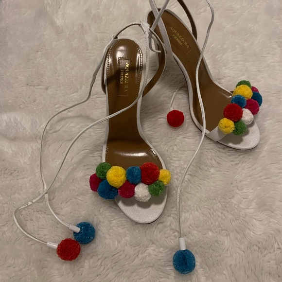Aquazzura. Sandals with heel. Summer heels. Strap heels. Size 37. With Box. - Picture 2 of 6